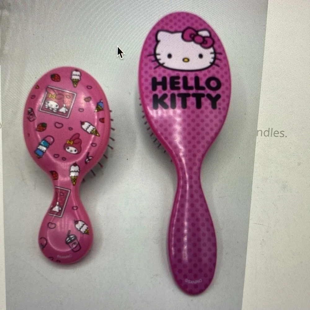 Sanrio Hello Kitty Wet Brush Original Detangler Girls Hair Brush Set No Ties